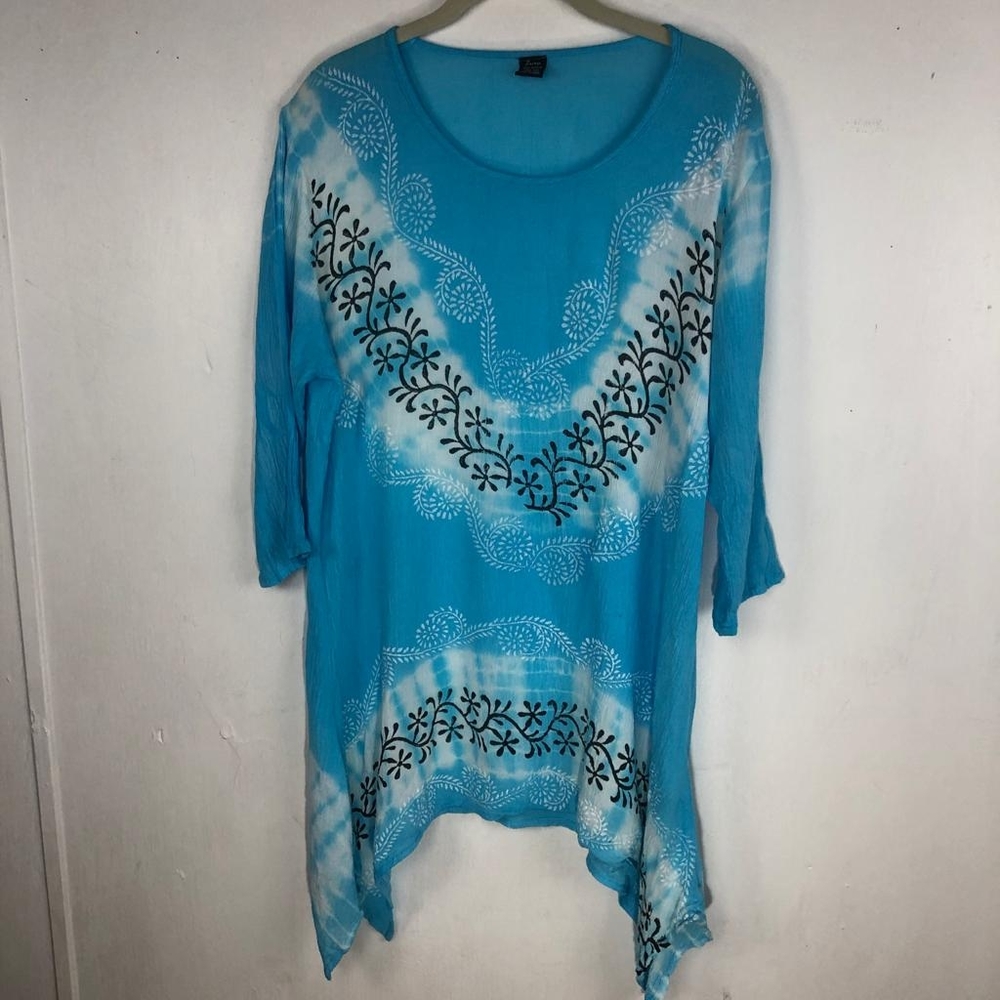 Blue Patterned Women's Top
